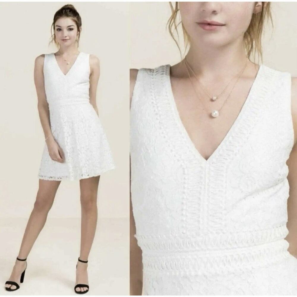 Francesca's Malinda Ivory Lace A-line Lined US Women's‎ Size S Dress